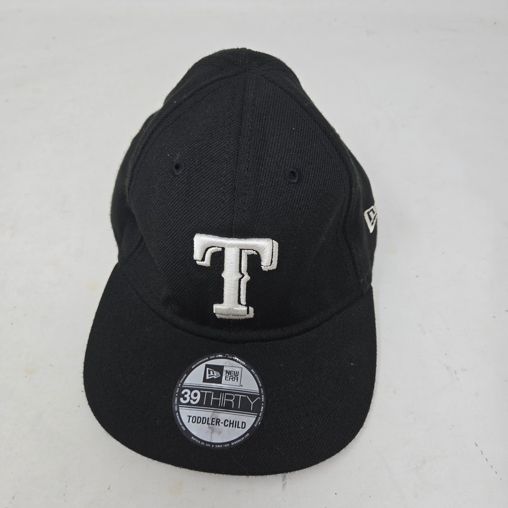 New Era 39THIRTY Texas Rangers Toddler Child Hat Black MLB Baseball Cap Stretch